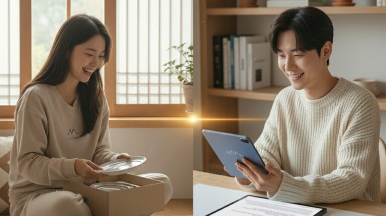 브랜드 스토리가 담긴 제품을 받고 감동하는 고객과, 성공적인 N잡 창업 아이디어로 고객과 소통하는 창업가의 완성된 꿈.