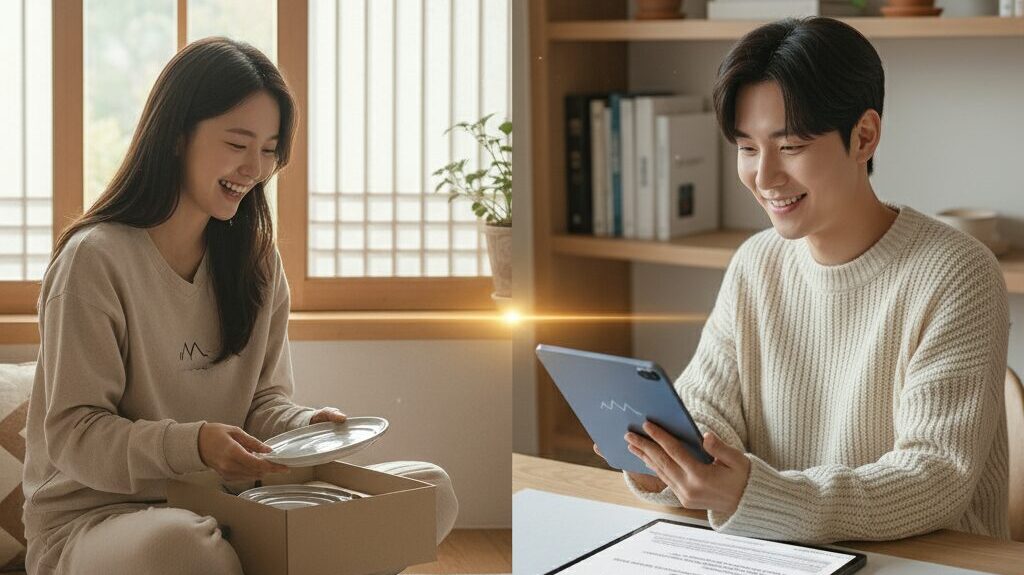 브랜드 스토리가 담긴 제품을 받고 감동하는 고객과, 성공적인 N잡 창업 아이디어로 고객과 소통하는 창업가의 완성된 꿈.