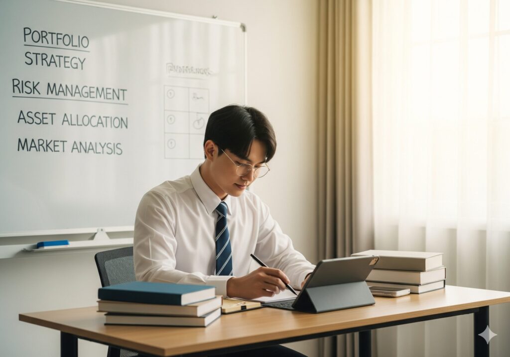 금융 교육 VOD 강의 커리큘럼을 기획하며 집중하고 있는 한국인 N잡러.