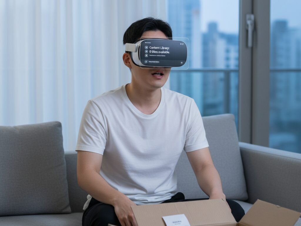 비싼 돈을 주고 산 갤럭시 XR 헤드셋에 볼 만한 콘텐츠가 없어 실망하는 사용자
