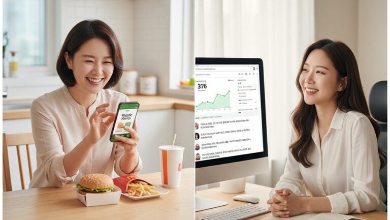 짠테크 N잡 창업 아이디어로, 페트병 포인트로 햄버거를 얻어 행복한 고객과, 블로그 성공으로 뿌듯한 짠테크 탐험가.